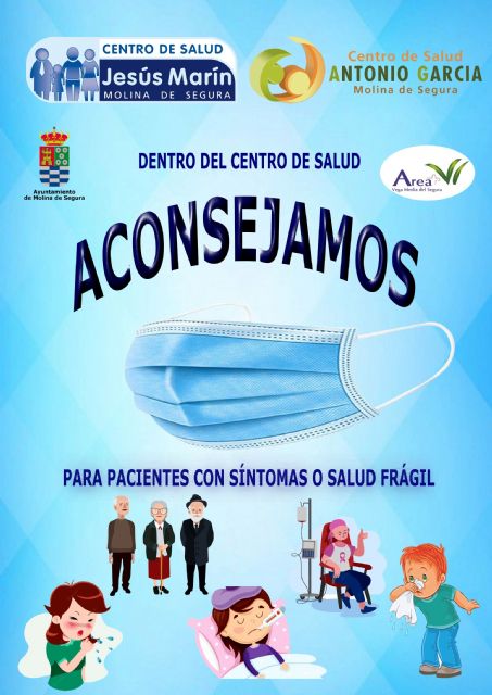 Una campaña promueve el uso voluntario de la mascarilla en centros sanitarios de Molina de Segura