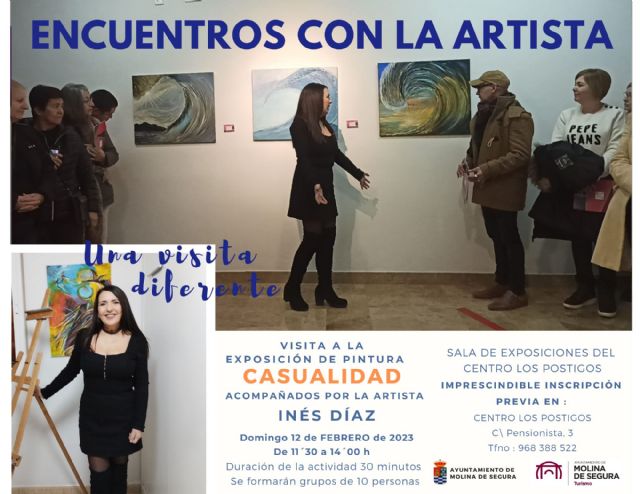 Encuentros con la artista regresa el domingo 12 de febrero con la exposición CASUALIDAD, de Inés Díaz, en el Centro Los Postigos de Molina de Segura