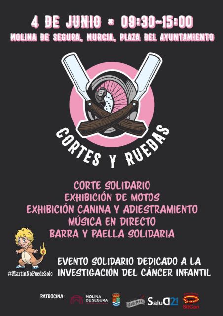Molina de Segura acoge el evento solidario CORTES Y RUEDAS, dedicado a la investigación del cáncer infantil, el domingo 4 de junio