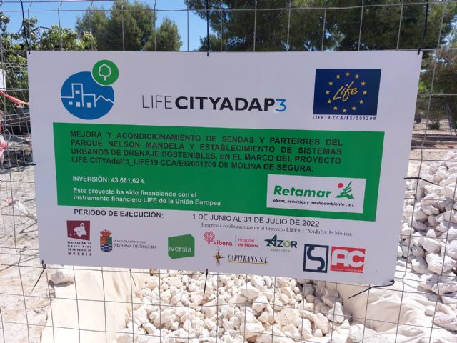 Comienzan los trabajos de adaptación al cambio climático del Parque Nelson Mandela en Molina de Segura, en el marco del proyecto europeo LIFE CITYAdaP3