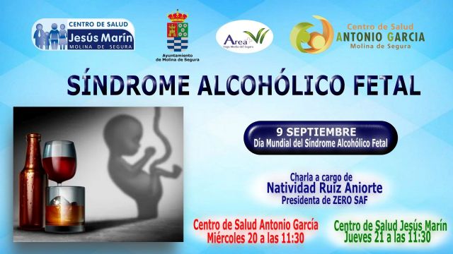 El Ayuntamiento de Molina de Segura se suma a la conmemoración del Día Mundial del Síndrome Alcohólico Fetal el sábado 9 de septiembre