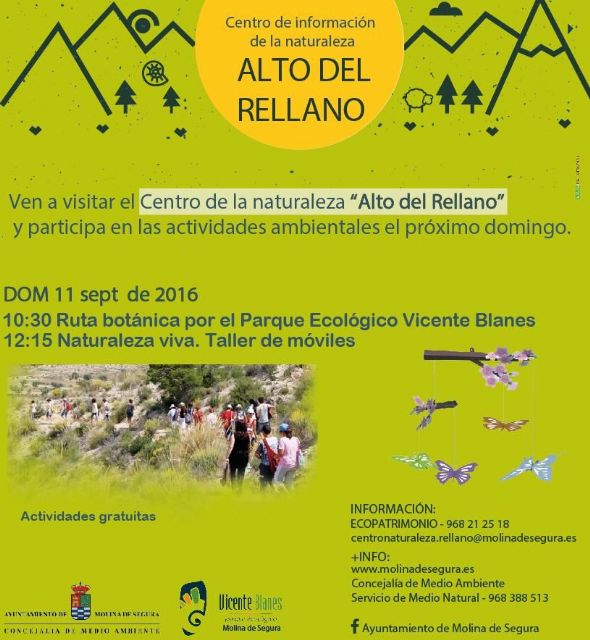 El Centro de Información de la Naturaleza Alto del Rellano de Molina de Segura inicia el nuevo curso con nuevas y atractivas actividades ambientales