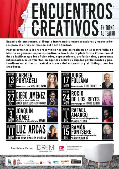 La Concejalía de Cultura de Molina de Segura pone en marcha el programa Encuentros Creativos en torno al Teatro