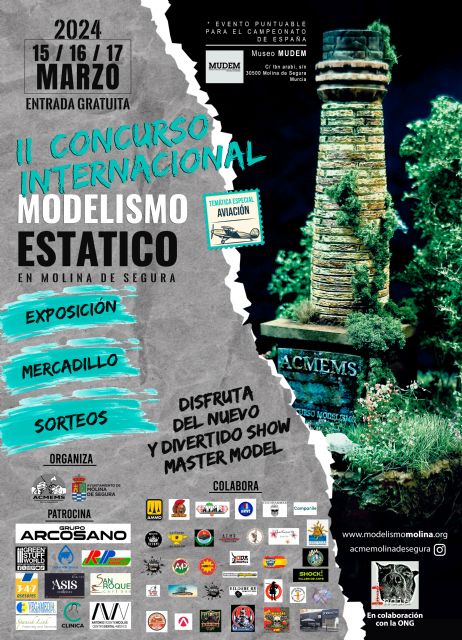 El II Concurso Internacional de Modelismo Estático se celebra en Molina de Segura los días 15, 16 y 17 de marzo, con la aviación como temática especial