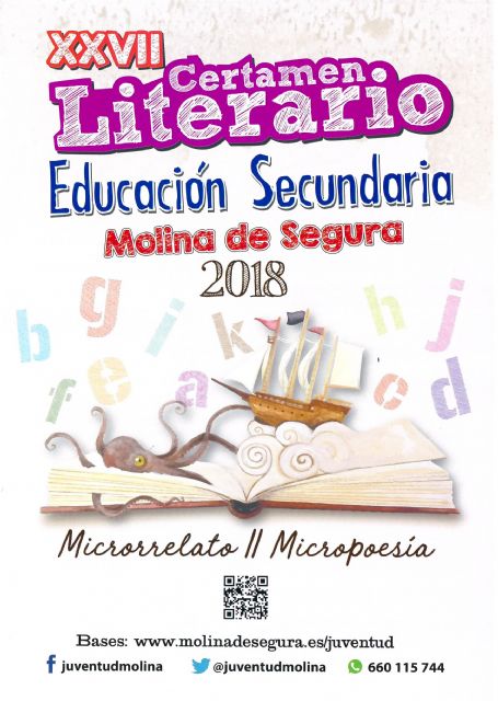 La Concejalía de Juventud de Molina de Segura publica la relación de ganadores del XXVII Certamen Literario de Educación Secundaria 2018
