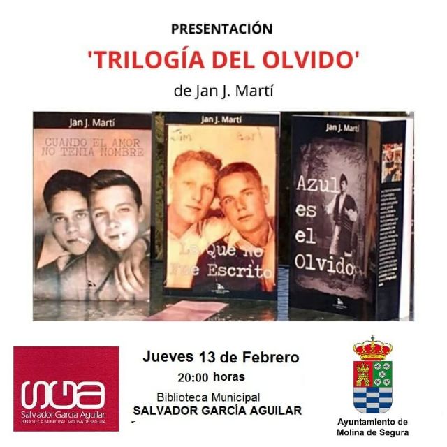 Jan J. Martí presenta Trilogía del olvido el jueves 13 de febrero en Molina de Segura