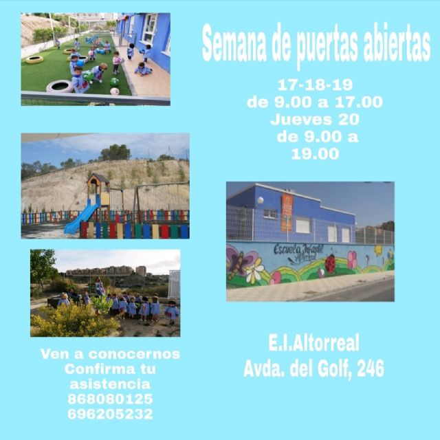 El Ayuntamiento de Molina de Segura organiza jornadas de puertas abiertas en las escuelas infantiles del municipio durante el mes de febrero