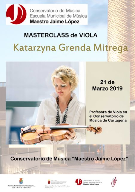 El Conservatorio Profesional de Música Maestro Jaime López de Molina de Segura organiza una master class de viola el jueves 21 de marzo