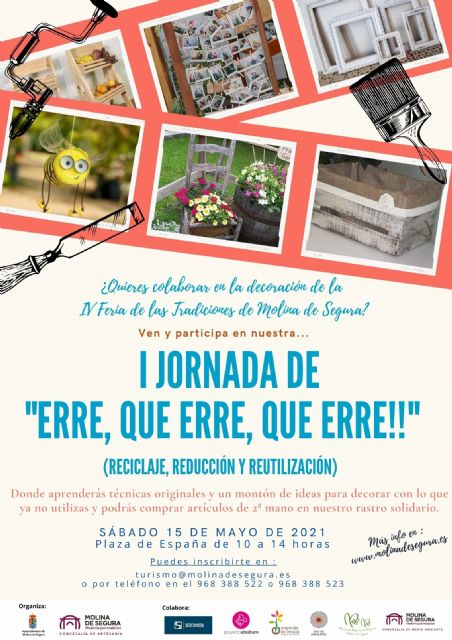 La Concejalía de Artesanía de Molina de Segura organiza la I Jornada ERRE, QUE ERRE, QUE ERRE!! el sábado 15 de mayo