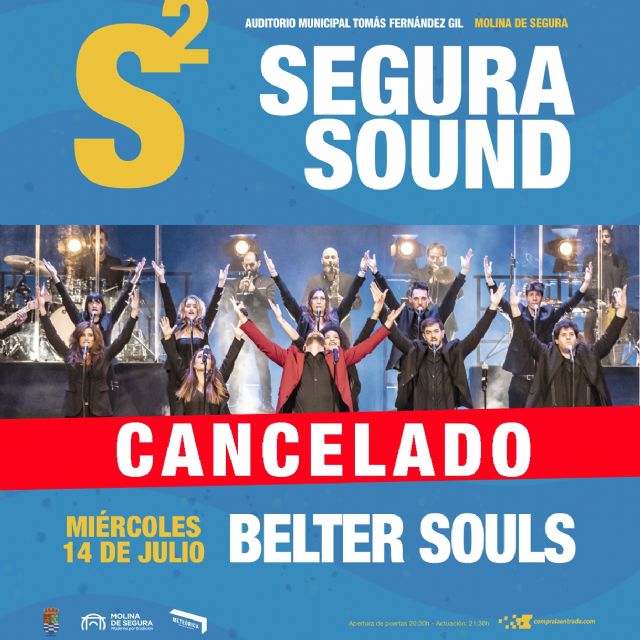 Cancelada la actuación de Belter Souls en el SEGURA SOUND de Molina de Segura, prevista para el miércoles 14 de julio