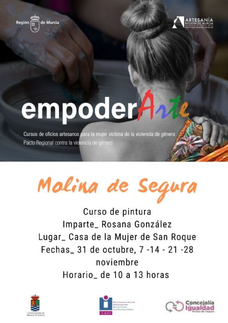 La Concejalía de Igualdad y Violencia de Género de Molina de Segura organiza el curso de pintura EMPODERARTE 2020