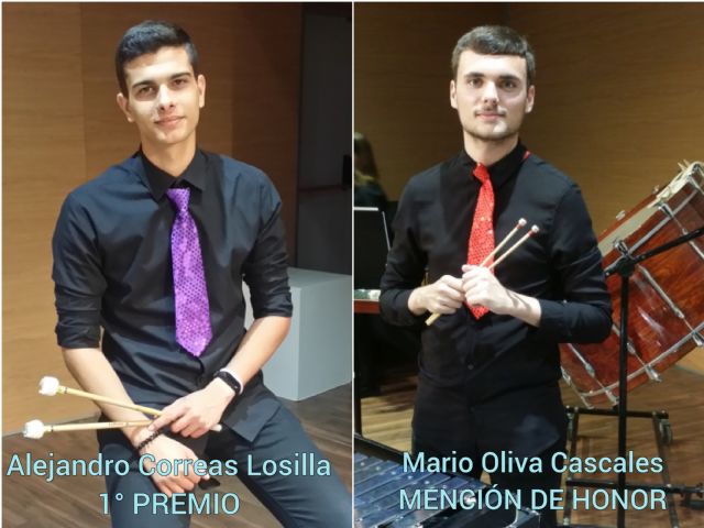 Alejandro Correas Losilla y Mario Oliva Cascales, alumnos del Conservatorio Profesional de Música Maestro Jaime López, premiados en el Concurso de Jóvenes Intérpretes Villa de Molina 2020