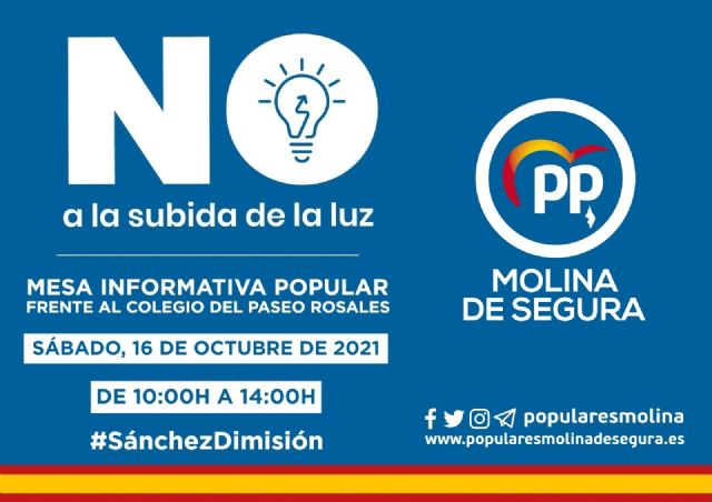 El Partido Popular de Molina de Segura continúa su campaña en contra de la subida del precio de la luz