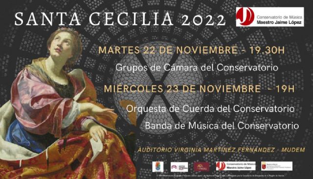 El Conservatorio Profesional de Música Maestro Jaime López de Molina de Segura ofrece varias actividades en honor a Santa Cecilia, patrona de la música, los días 22 y 23 de noviembre