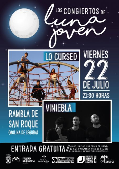 El grupo Lo Cursed sustituye a Adaora el viernes 22 de julio en Los Conciertos de Luna Joven 2022, organizados por la Concejalía de Juventud de Molina de Segura