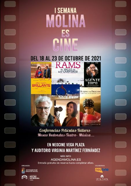 La I Semana MOLINA ES CINE se celebra del 18 al 23 de octubre en Neocine Vega Plaza y Auditorio Virginia Martínez Fernández