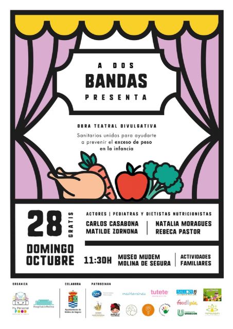 El evento #ADosBandas, con dietistas-nutricionistas y pediatras unidos para prevenir el exceso de peso en la infancia, cambia de fecha y se celebra el domingo 28 de octubre, en Molina de Segura