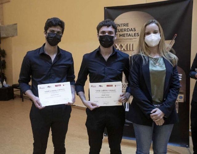 Dos alumnos del Conservatorio Profesional de Música Maestro Jaime López de Molina de Segura ganan el primer premio de música de cámara del Concurso Entre Cuerdas y Metales