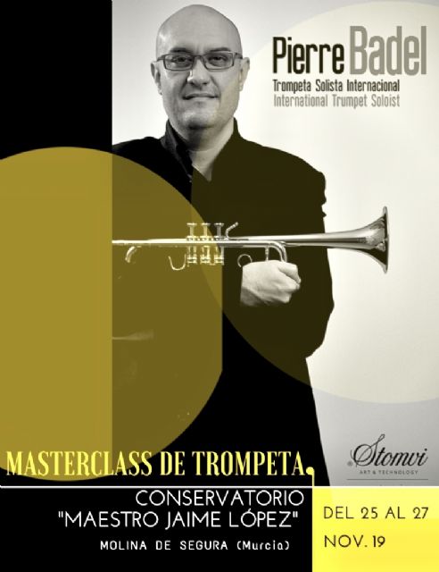El Conservatorio Profesional de Música Maestro Jaime López de Molina de Segura organiza una master class de trompeta los días 25, 26 y 27 de noviembre