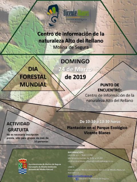 La Concejalía de Medio Ambiente de Molina de Segura celebra el Día Forestal Mundial con una plantación en el Parque Ecológico Vicente Blanes el domingo 24 de marzo