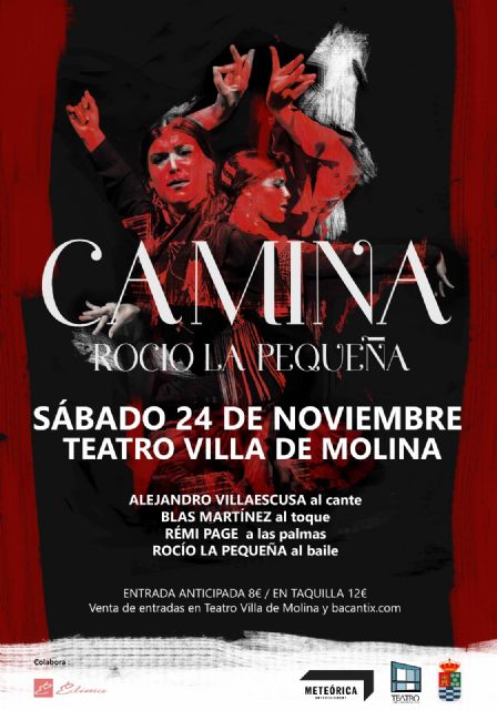 La molinense ROCÍO LA PEQUEÑA presenta el espectáculo flamenco Camina el sábado 24 de noviembre en el Teatro Villa de Molina