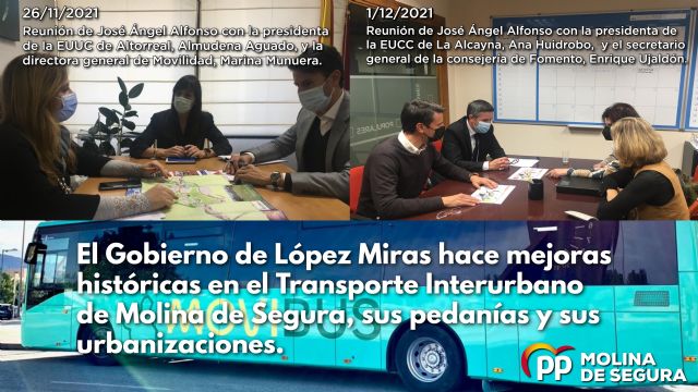 El Gobierno de López Miras hace mejoras históricas en el Transporte Interurbano de Molina de Segura