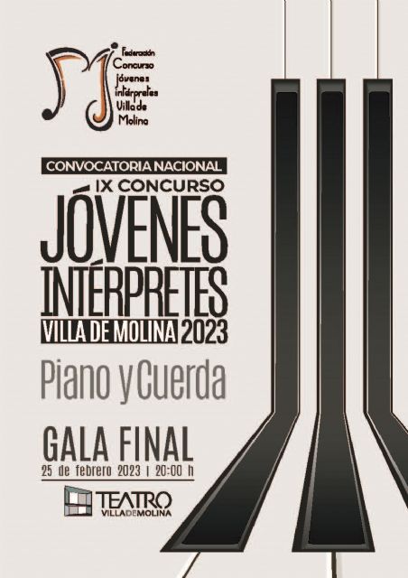 El Teatro Villa de Molina acoge la Gala Final del IX Concurso Jóvenes Intérpretes 2023 el sábado 25 de febrero