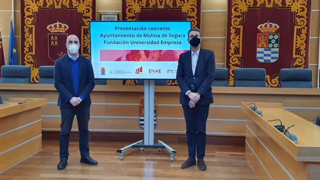 El Ayuntamiento de Molina de Segura y la Fundación Universidad Empresa suscriben un convenio para colaborar en proyectos de investigación, estudios, análisis y formación en los ámbitos de la industria, la innovación, la tecnología y la empresa