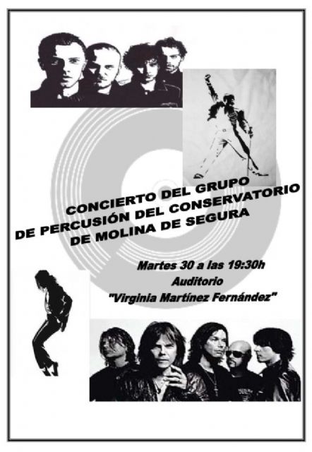 El Grupo de Percusión del Conservatorio Profesional de Música Maestro Jaime López ofrece un concierto el martes 30 de mayo en Molina de Segura