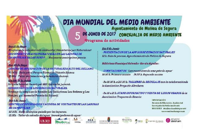 Molina de Segura celebra el Día Mundial del Medio Ambiente 2017 con diversas actividades para todos los públicos