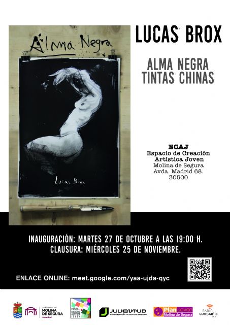 Lucas Brox presenta la exposición Alma Negra en el Espacio de Creación Artística Joven de Molina de Segura a partir del martes 27 de octubre