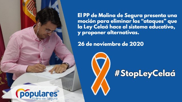 El PP de Molina de Segura presenta una moción para eliminar los 'ataques' que la Ley Celaá hace al sistema educativo, y proponer alternativas