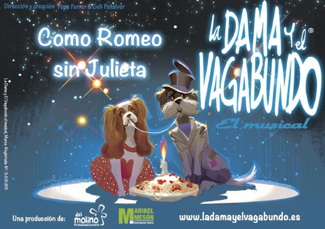 El Teatro Villa de Molina ofrece el musical infantil LA DAMA Y EL VAGABUNDO el viernes 27 de diciembre