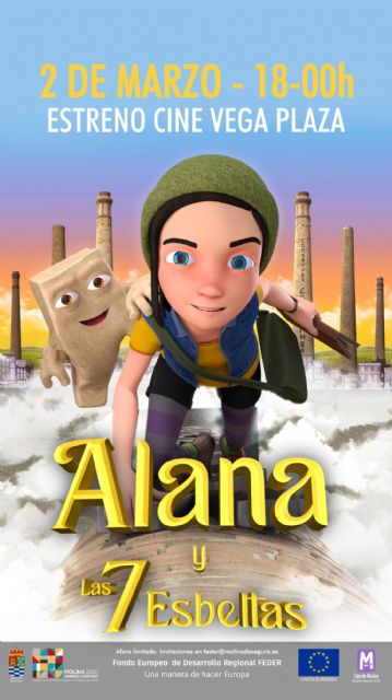El estreno de Alana y las 7 Esbeltas, cortometraje de animación en 3D, tendrá lugar el jueves 2 de marzo en Molina de Segura