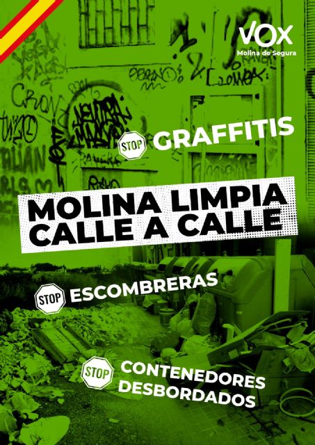 VOX presenta la campaña “Molina Limpia” ante el estado de abandono del equipo de Gobierno