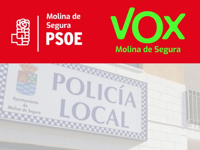 PP: 'PSOE y Vox se alían para rechazar las mejoras que propone para Policía Local el Partido Popular de Molina de Segura'