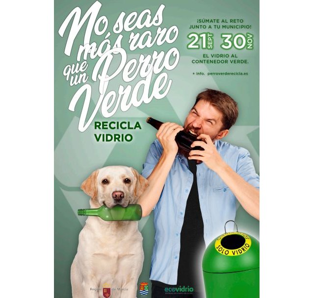 Molina de Segura se suma a la campaña de reciclaje de vidrio 'No seas más raro que un perro verde' para crear los primeros hogares sostenibles para animales