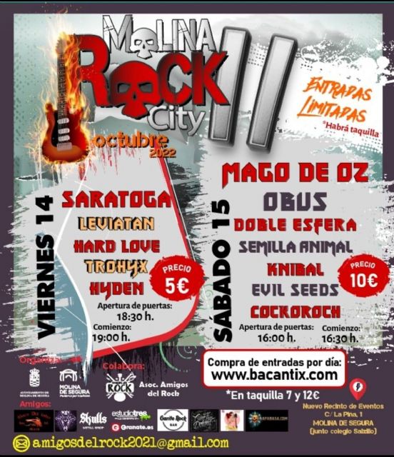 El II Molina Rock City se celebra los días 14 y 15 de octubre en el recinto REMO