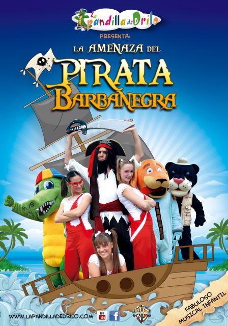 El Teatro Villa de Molina anuncia un nuevo pase del espectáculo infantil La amenaza del pirata Barbanegra, de La Pandilla de Drilo, el sábado 6 de febrero