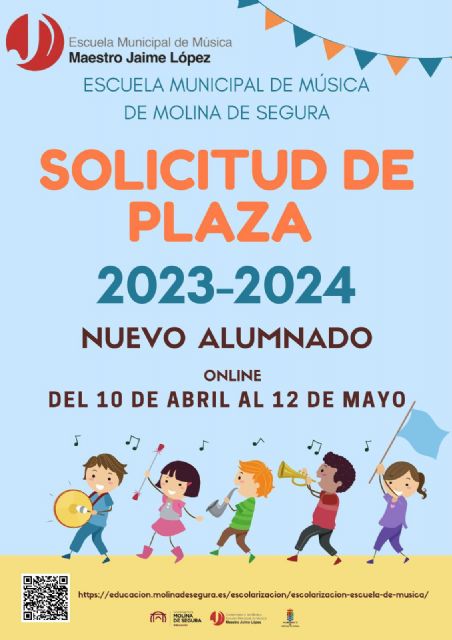 El plazo de presentación de solicitudes para acceder a la Escuela Municipal de Música de Molina de Segura comienza el lunes 10 de abril