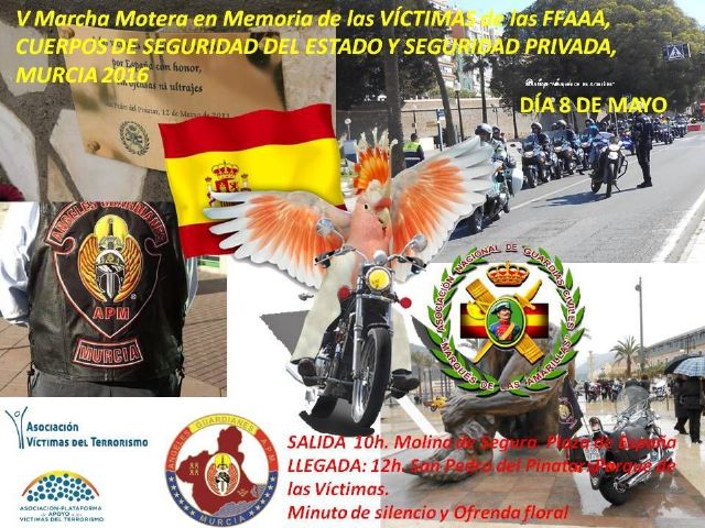 Molina de Segura acoge el Homenaje a las Víctimas de las Fuerzas Armadas y Cuerpos de Seguridad y Seguridad Privada Murcia 2016 el sábado 7 de mayo