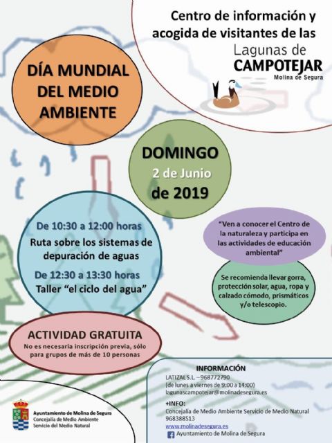 El Centro de Información y Acogida de Visitantes de Las Lagunas de Campotéjar  Salar Gordo de Molina de Segura celebra el Día Mundial del Medio Ambiente el domingo 2 de junio