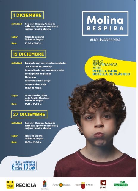 El Ayuntamiento de Molina de Segura presenta #MolinaRespira, nueva campaña para fomentar la colaboración ciudadana en el reciclaje y así mejorar la calidad del aire