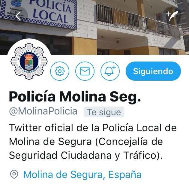 El Ayuntamiento de Molina de Segura crea un perfil de la Policía Local en la red social Twitter