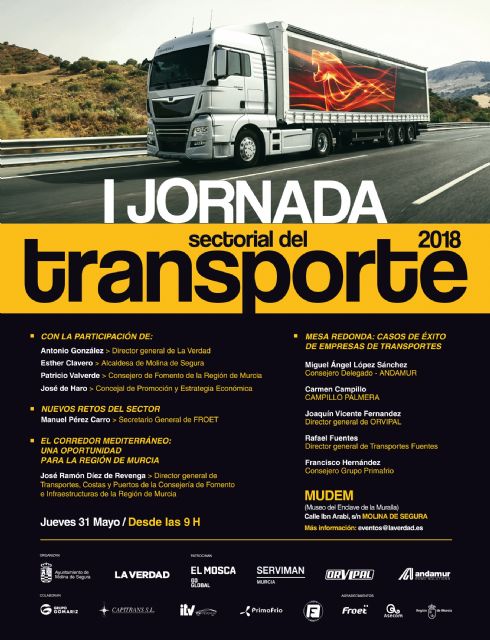 Molina de Segura acoge la I Jornada Sectorial del Transporte el jueves 31 de mayo
