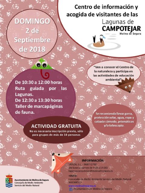 El Centro de Visitantes  de las Lagunas de Campotéjar reabre sus puertas el 2 de septiembre ofertando dos actividades