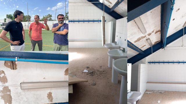 El PP denuncia que el anterior gobierno socialista dejó graderío y vestuarios, del estadio Sánchez Cánovas, en estado de ruina