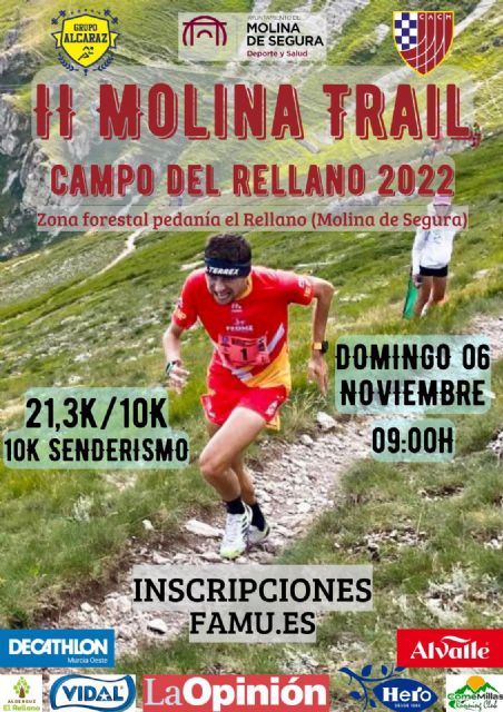 La segunda edición del Molina Trail Campo del Rellano 2022 se celebra el domingo 6 de noviembre